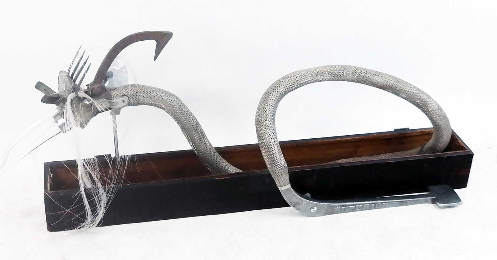 Thierry Despont Custom Metal & Glass Dragon Sculpt: Thierry Despont (French, 1948-2023) custom metal and glass dragon sculpture. Provenance: From the Collection of renowned architect and designer Thierry Despont.
