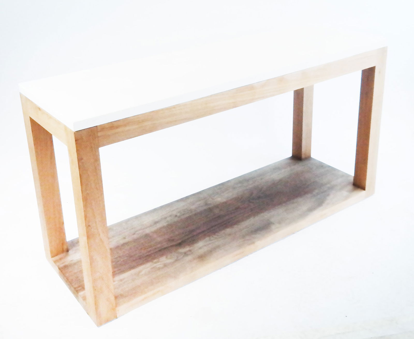 Modern Teak Wood and Stone Console Table (1 of 11)