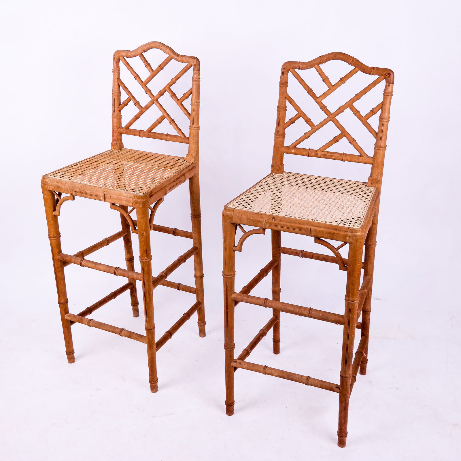 Pair of Faux Bamboo Bar Stools (1 of 8)