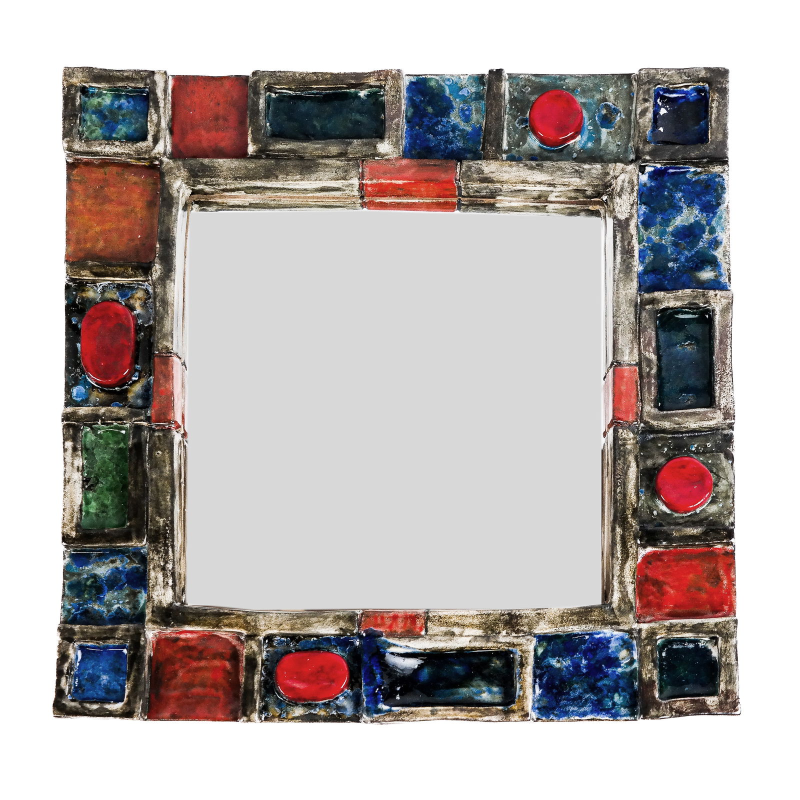 Vallauris Glazed Ceramic Mirror (1 of 10)