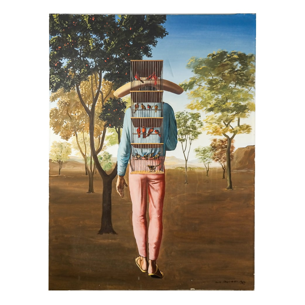 Aldo PAGLIACCI: "Bird Seller" - Oil Painting (1 of 8)