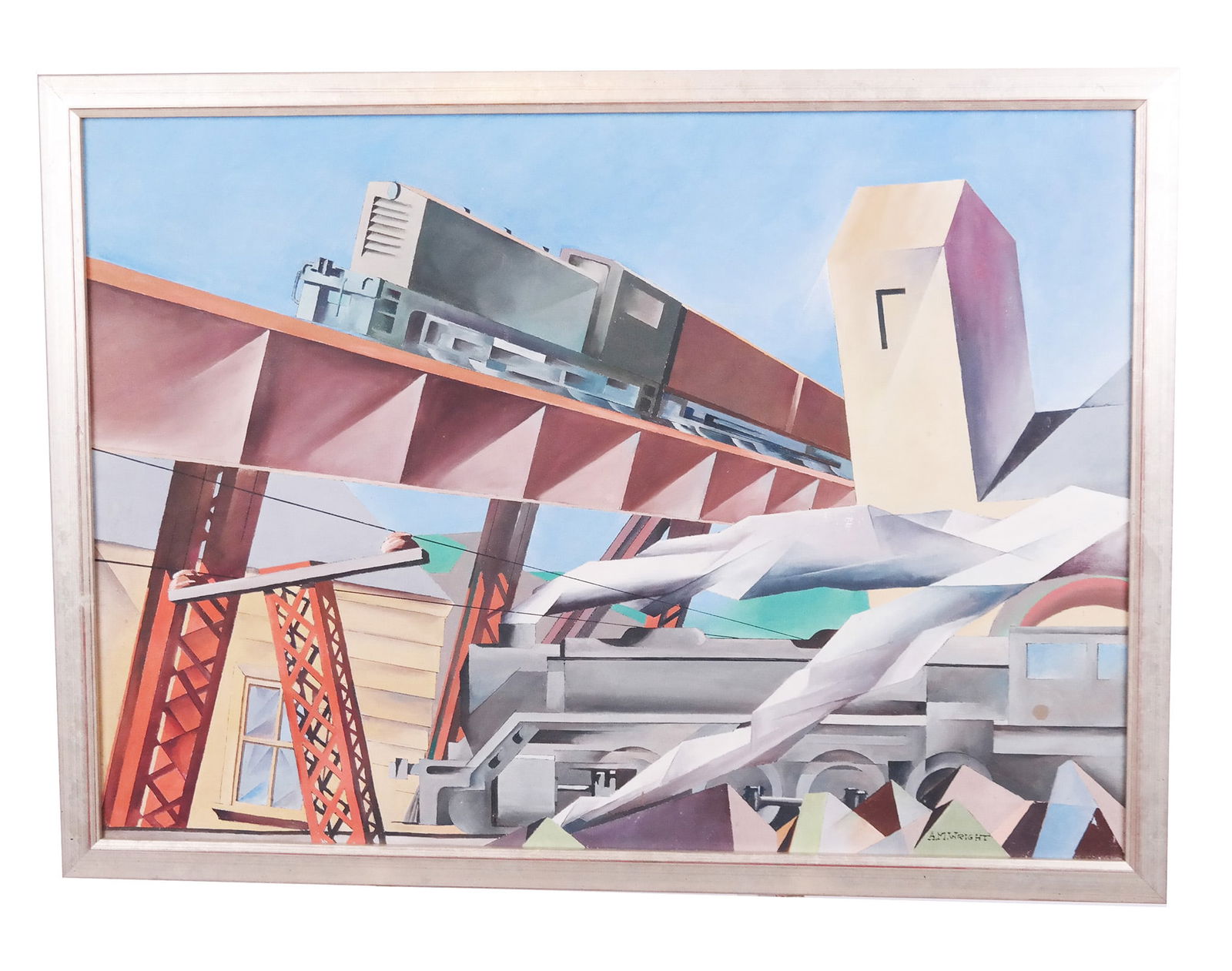 A.M. WRIGHT: Trains - Oil Painting (1 of 9)