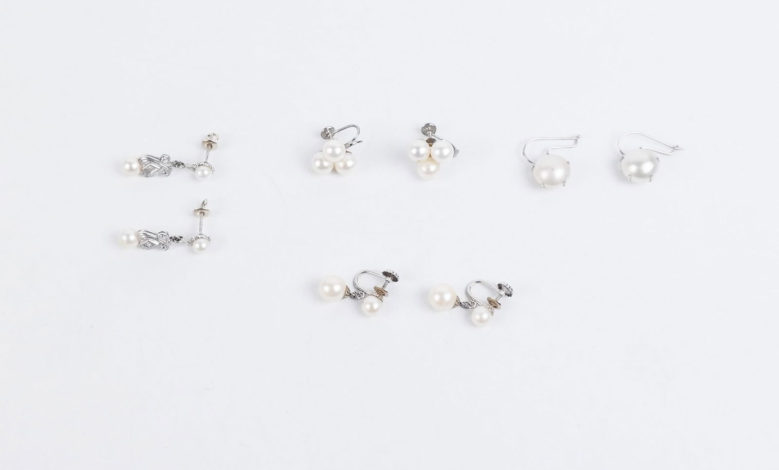Four Pairs of 14K White Gold Earrings (1 of 11)