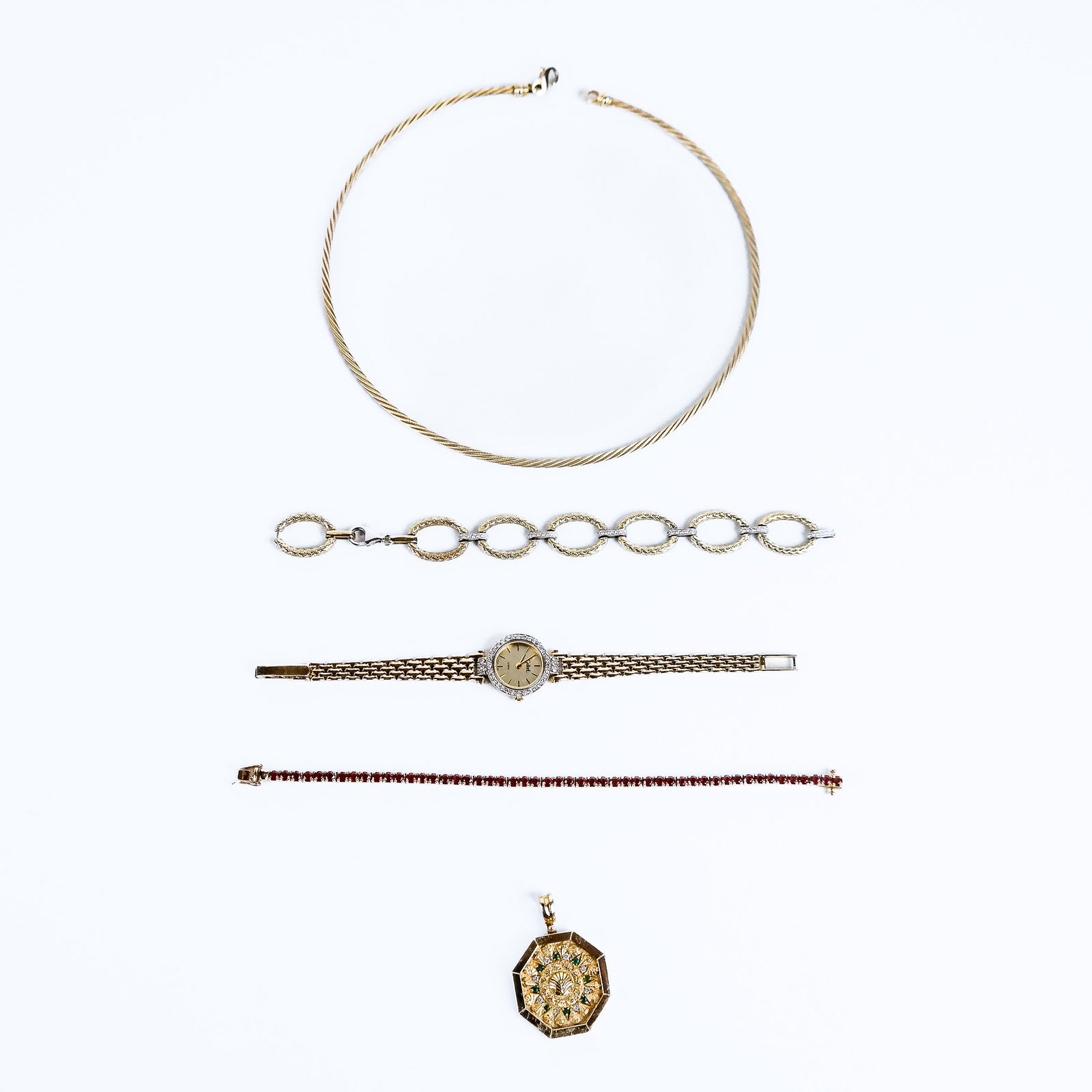 Group of 5 Gold and Gemstone Items (1 of 18)