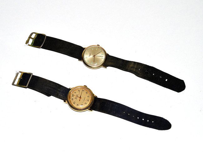 Longines & Bulova Men's Wrist Watches: Bulova Accutron quartz watch, crystal scratched, as is. Accompanied by a Longines Admiral watch, in good condition.