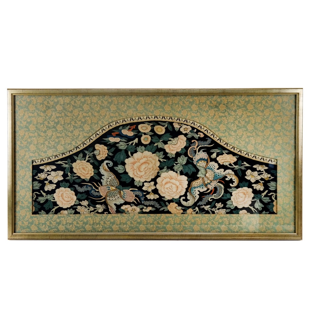 Framed Chinese Silk Textile Fragment (1 of 10)