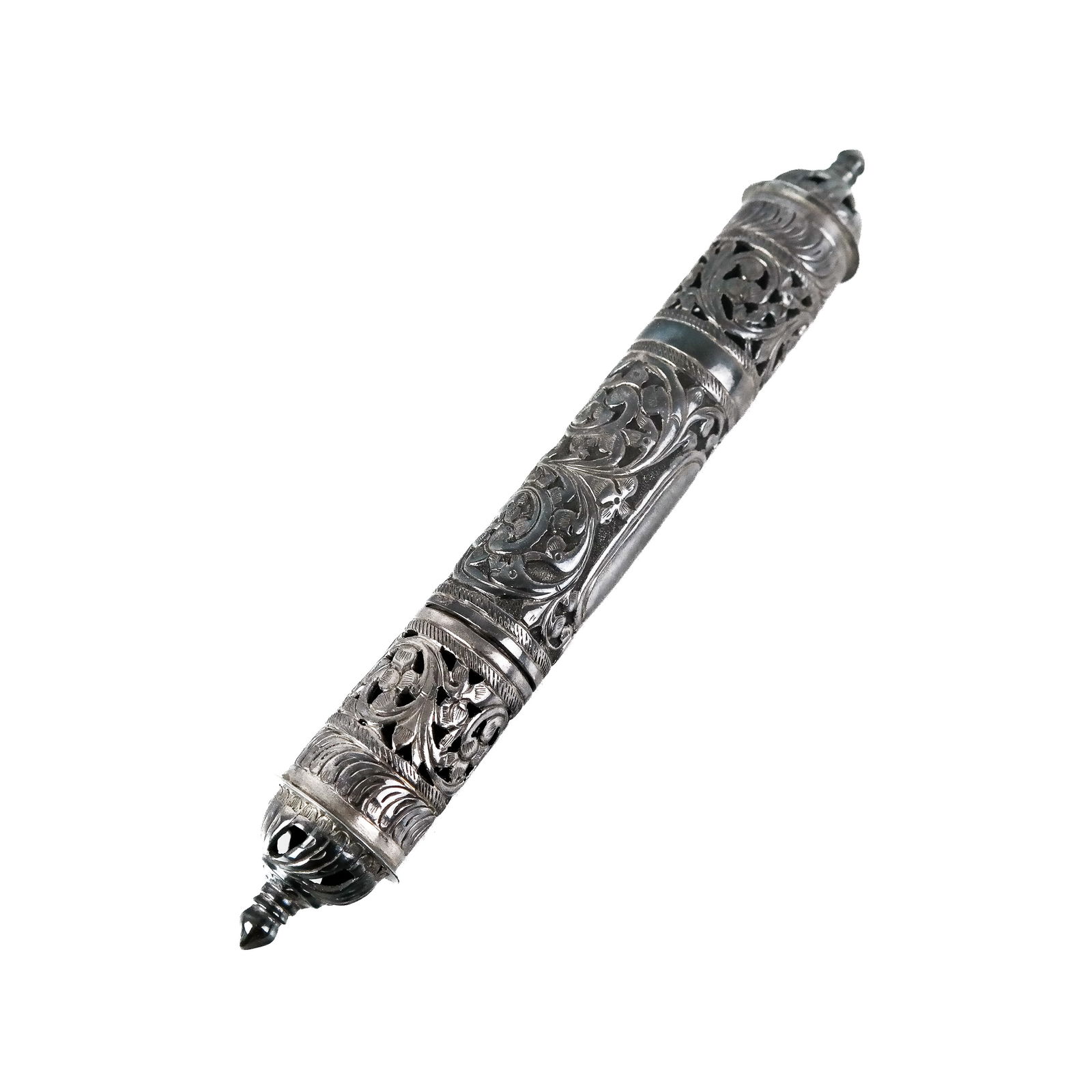 Sterling Silver Pierced Mezuzah Scroll Holder (1 of 8)