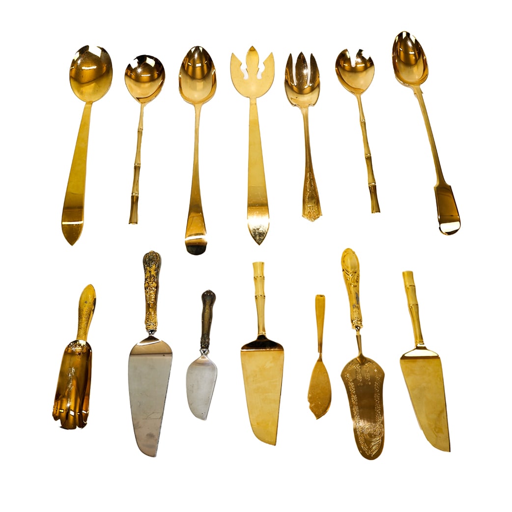 Large Group of Assorted Vermeil Serving Articles (1 of 9)