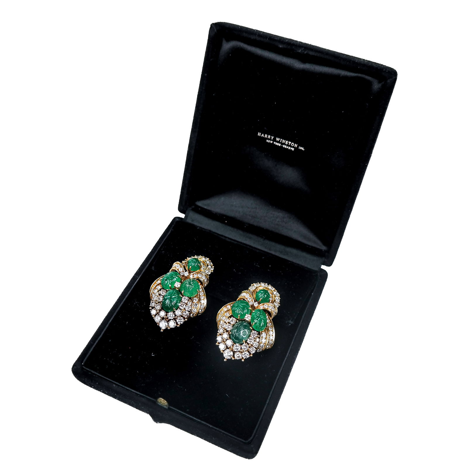 Harry Winston Diamond & Emerald Earrings (1 of 13)