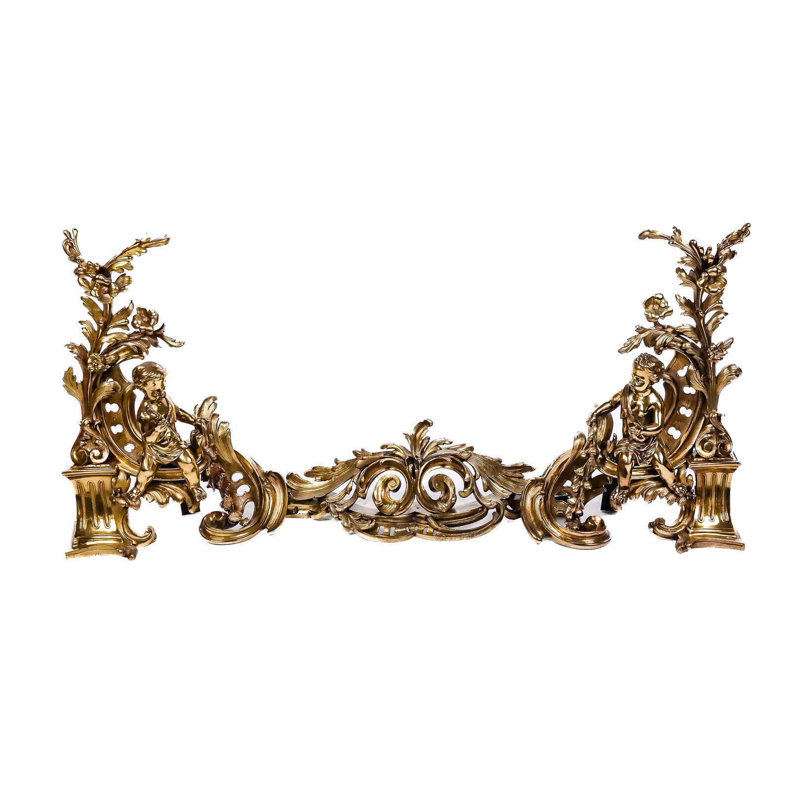 Three-Piece Bronze Dore Garniture Set (1 of 8)