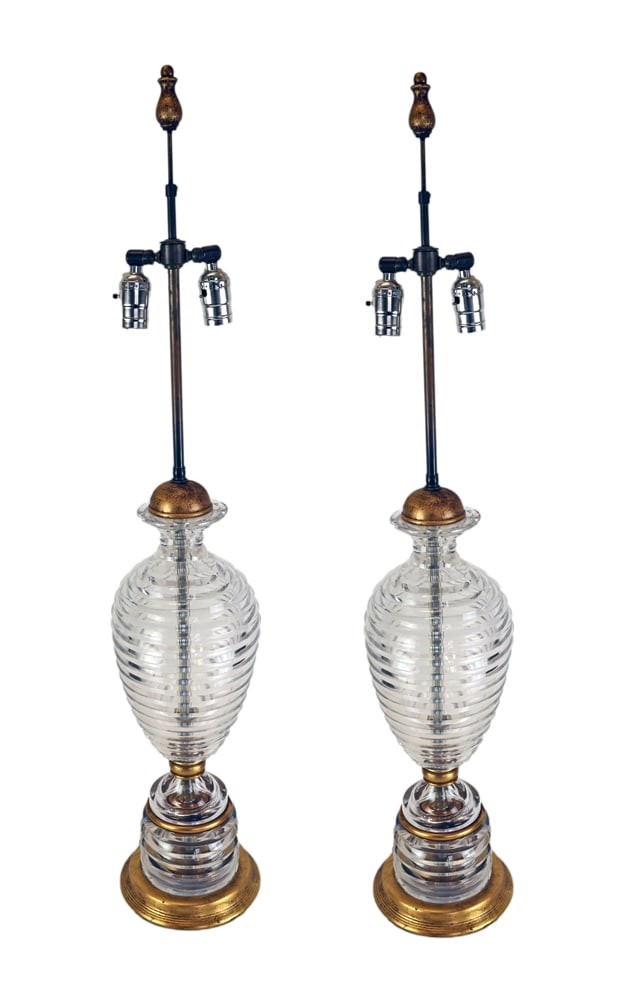Pair of Baccarat Crystal Lamps (1 of 5)