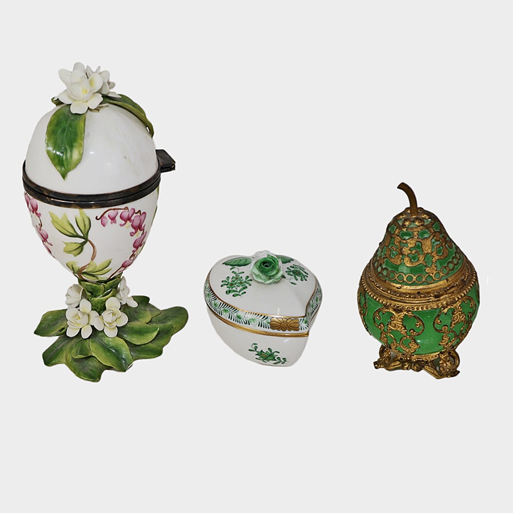 Three Covered Boxes, Including Boehm & Herend (1 of 6)