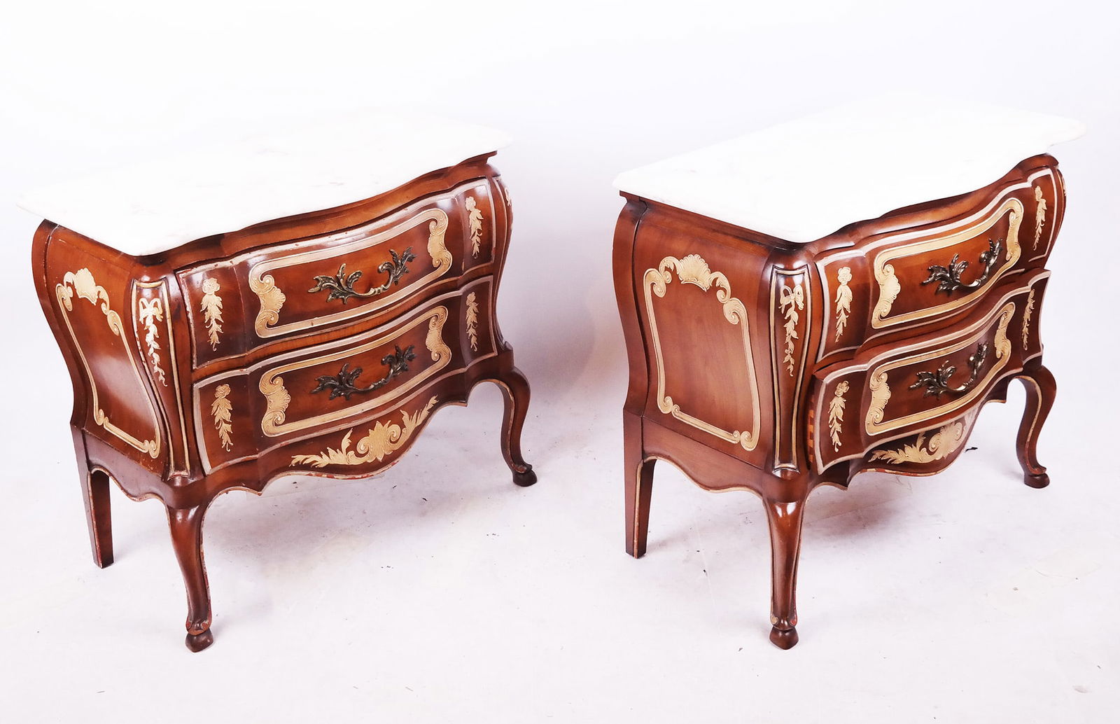 Pair of Venetian-Style Bombe Commodes (1 of 12)