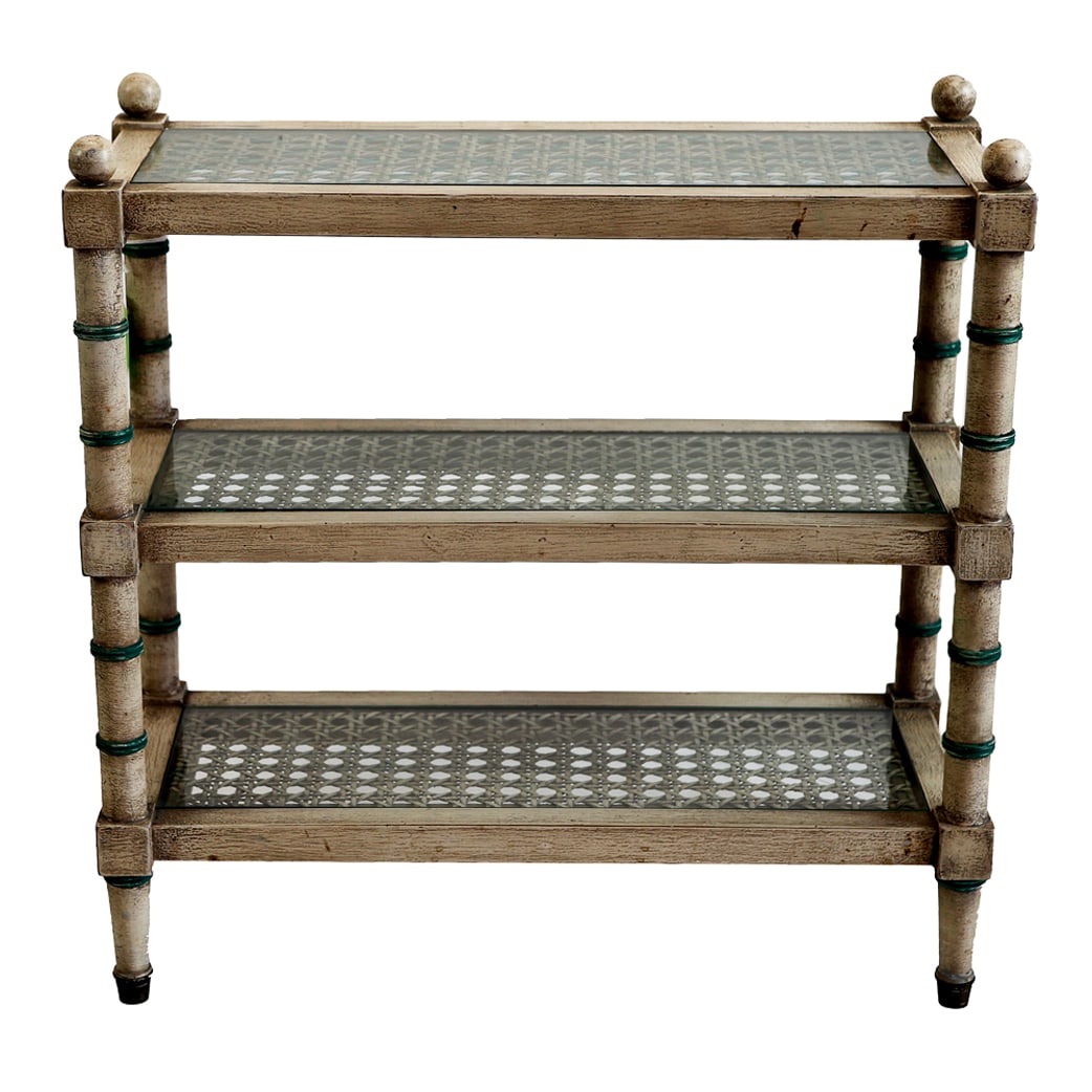 Painted & Caned Three-Tier Etagere (1 of 7)