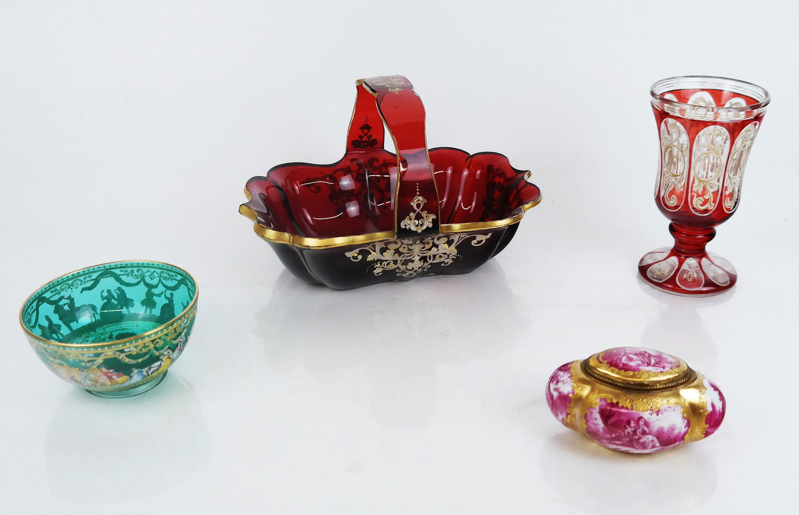 Group of Four Decorated Glass Items (1 of 13)