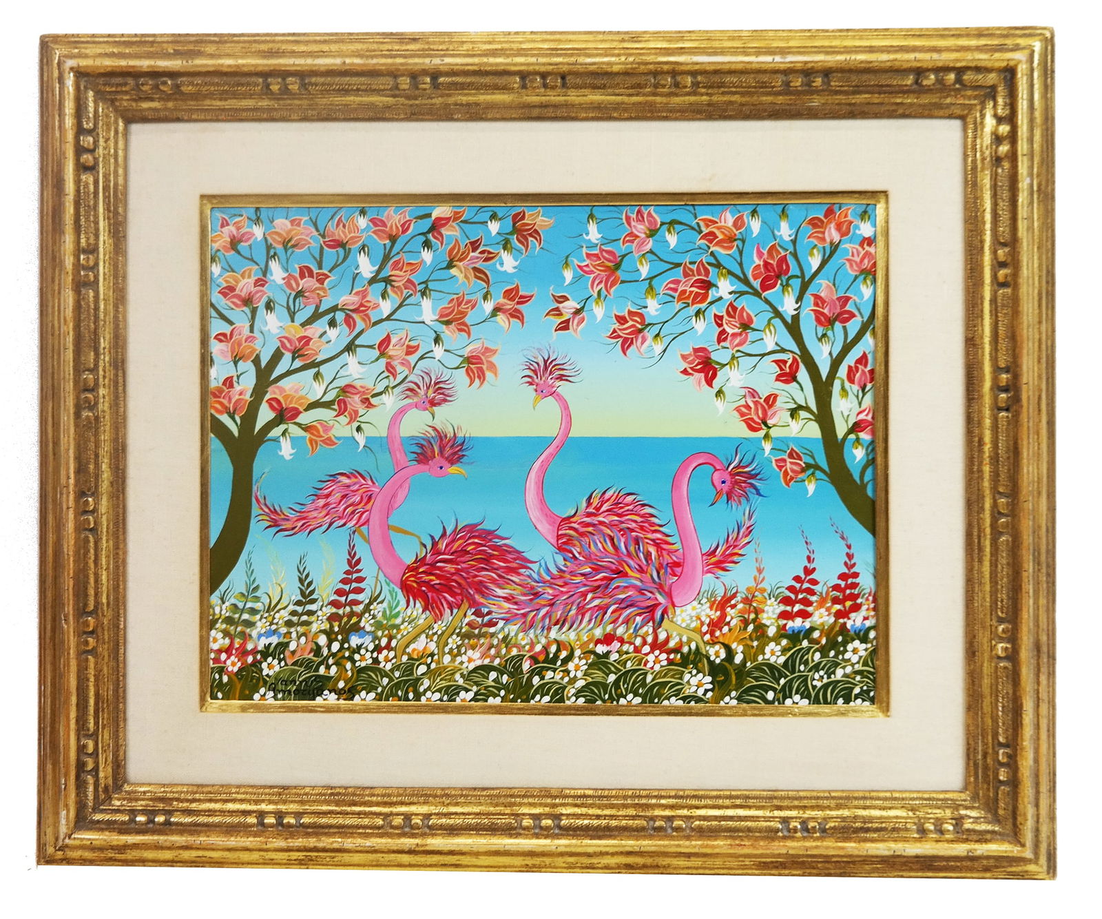 Yannis AMORYANOS: Pink Flamingos - O/C (1 of 9)