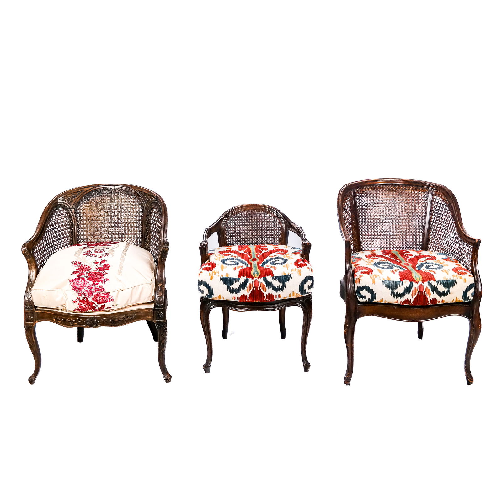 Three Antique Walnut Cane Chairs (1 of 12)