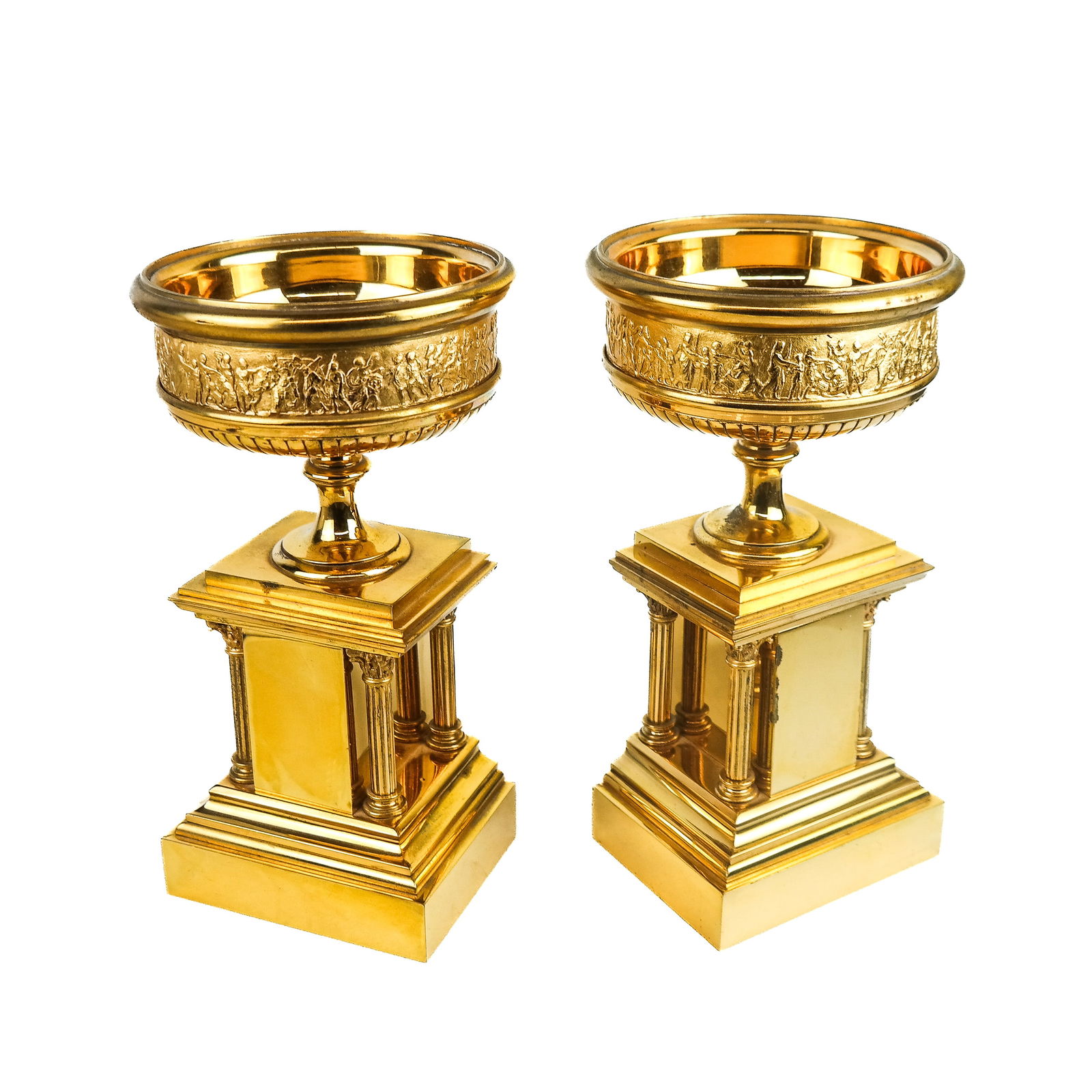Pair of Bronze Dore Neoclassical Urns (1 of 7)