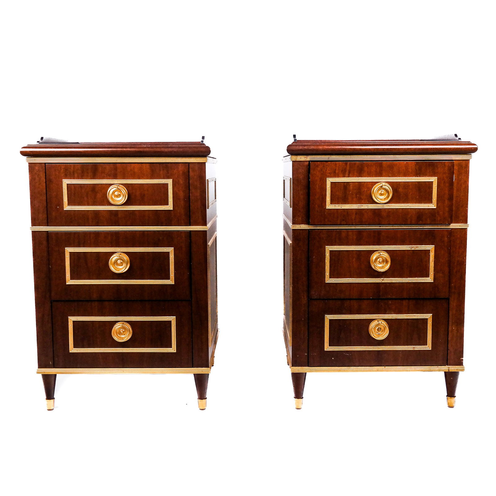 Pair of Louis XVI-Style Mahogany Night Stands (1 of 7)