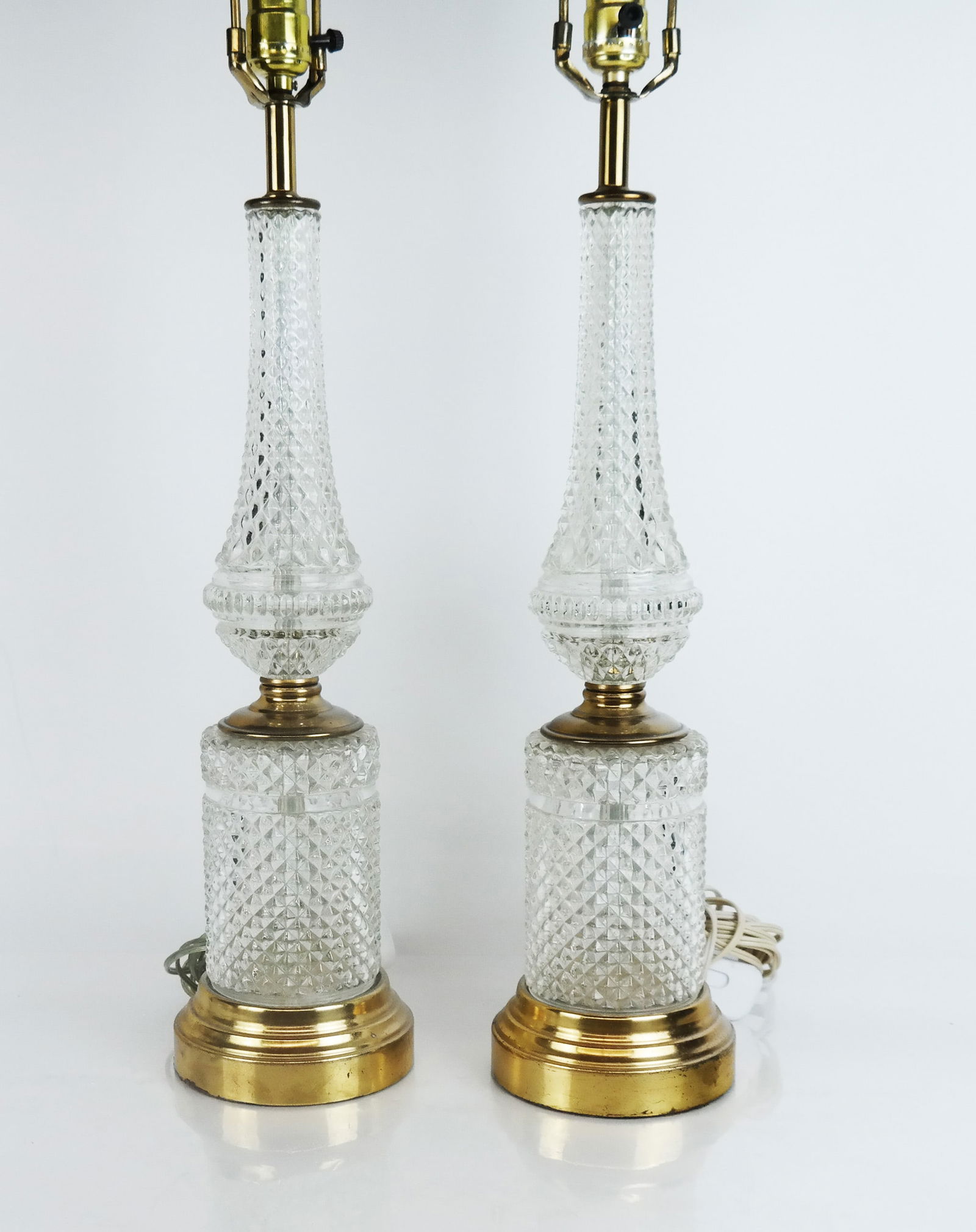 A Pair of Crystal & Brass Lamps (1 of 8)