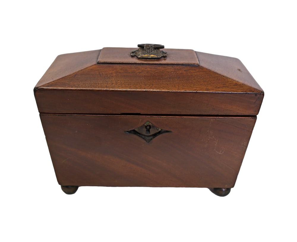 Antique English Mahogany Tea Caddy (1 of 11)