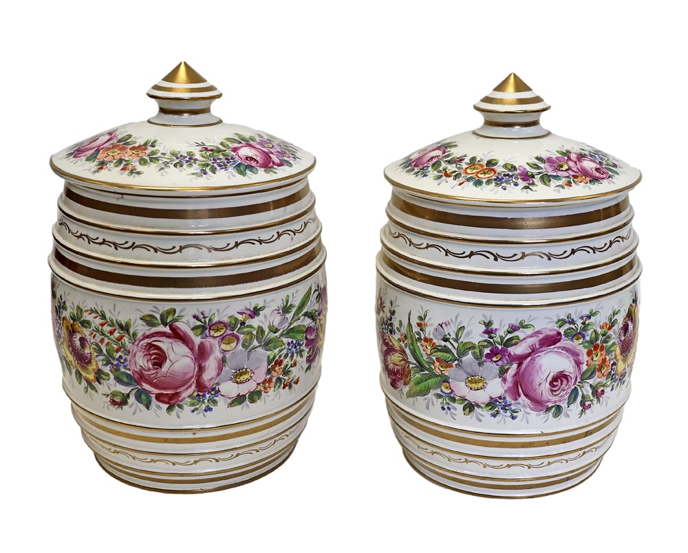 Pair of Limoges Porcelain Covered Jars (1 of 9)