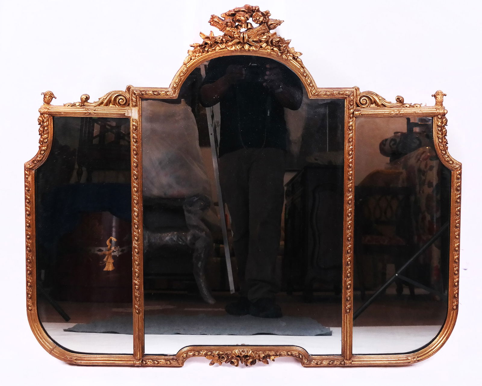 Parcel Gilt Paneled Composition Mirror (1 of 9)