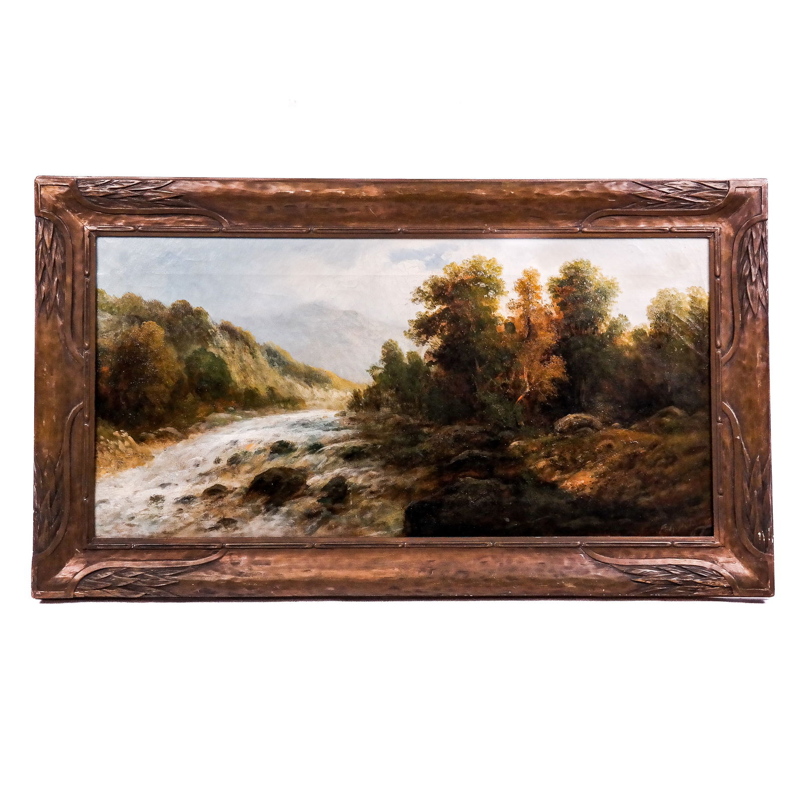 Signed Oil on Canvas River Landscape (1 of 10)