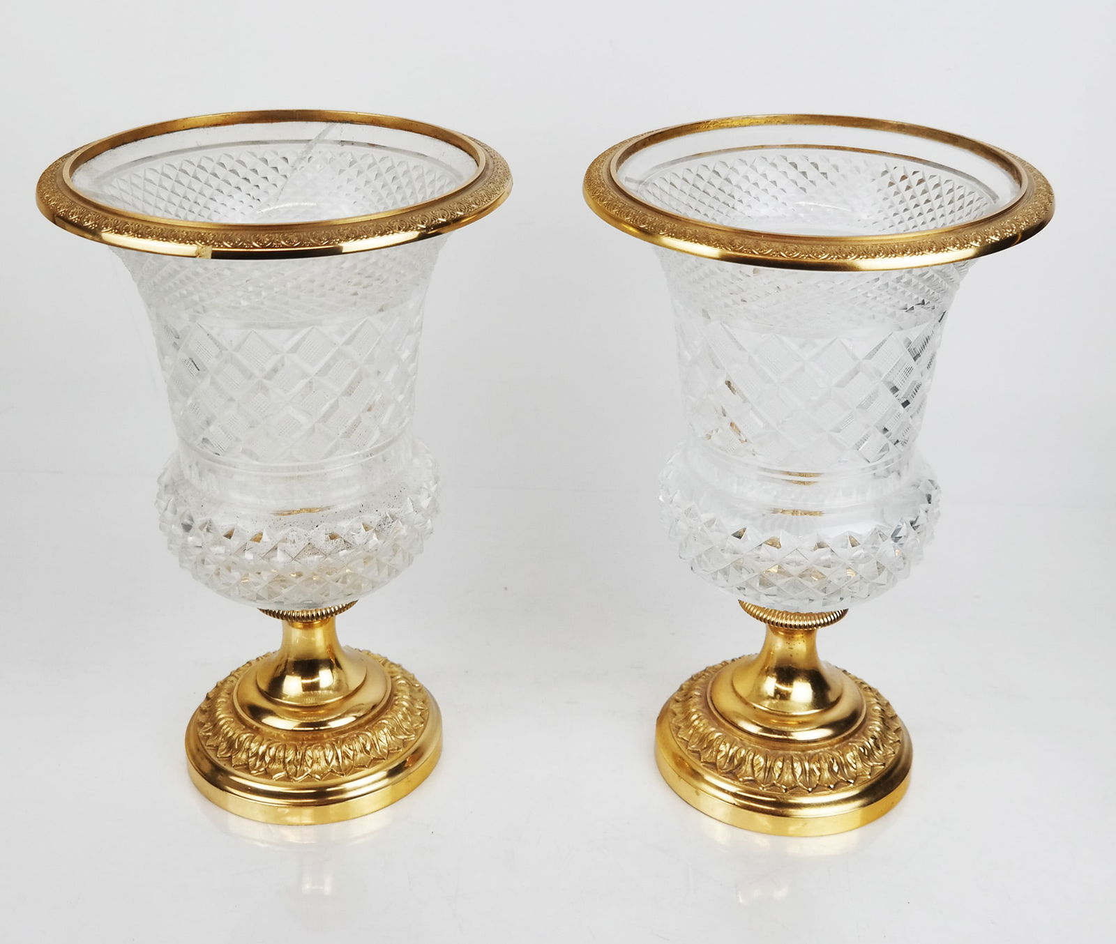 Pair Empire-Style Cut Crystal Vases (1 of 11)