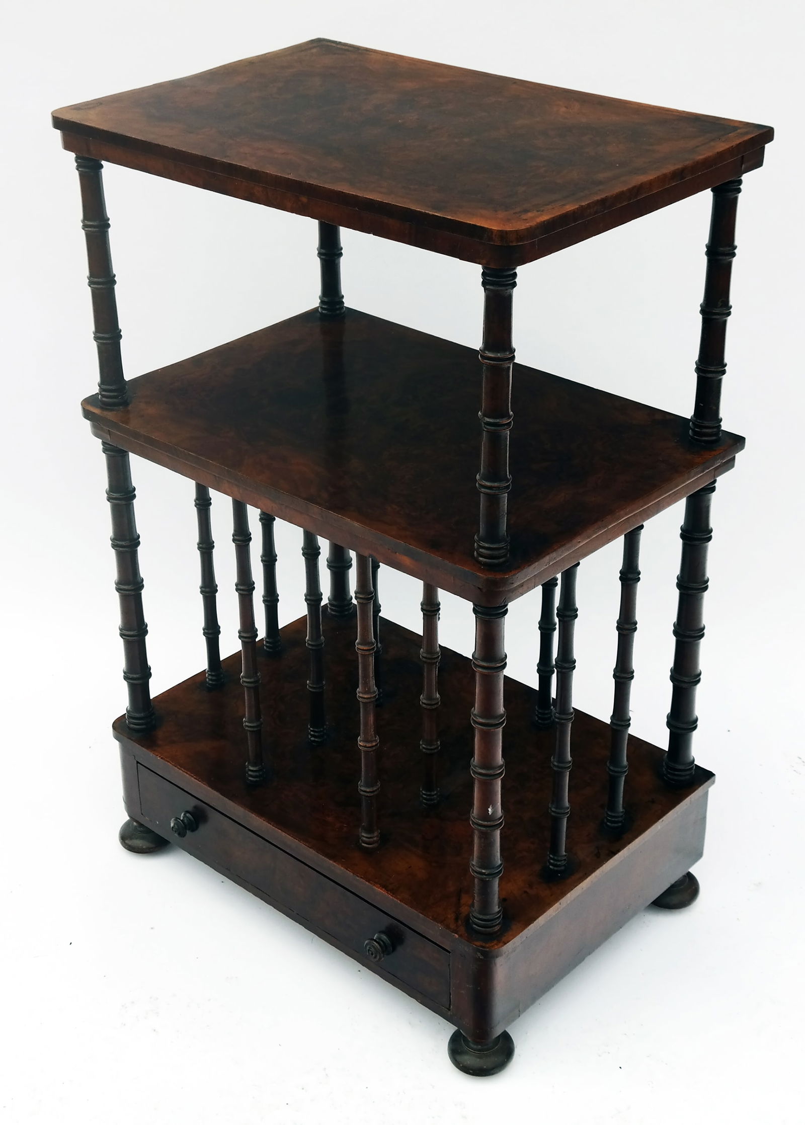 Victorian-Style Walnut Canterbury Table (1 of 8)