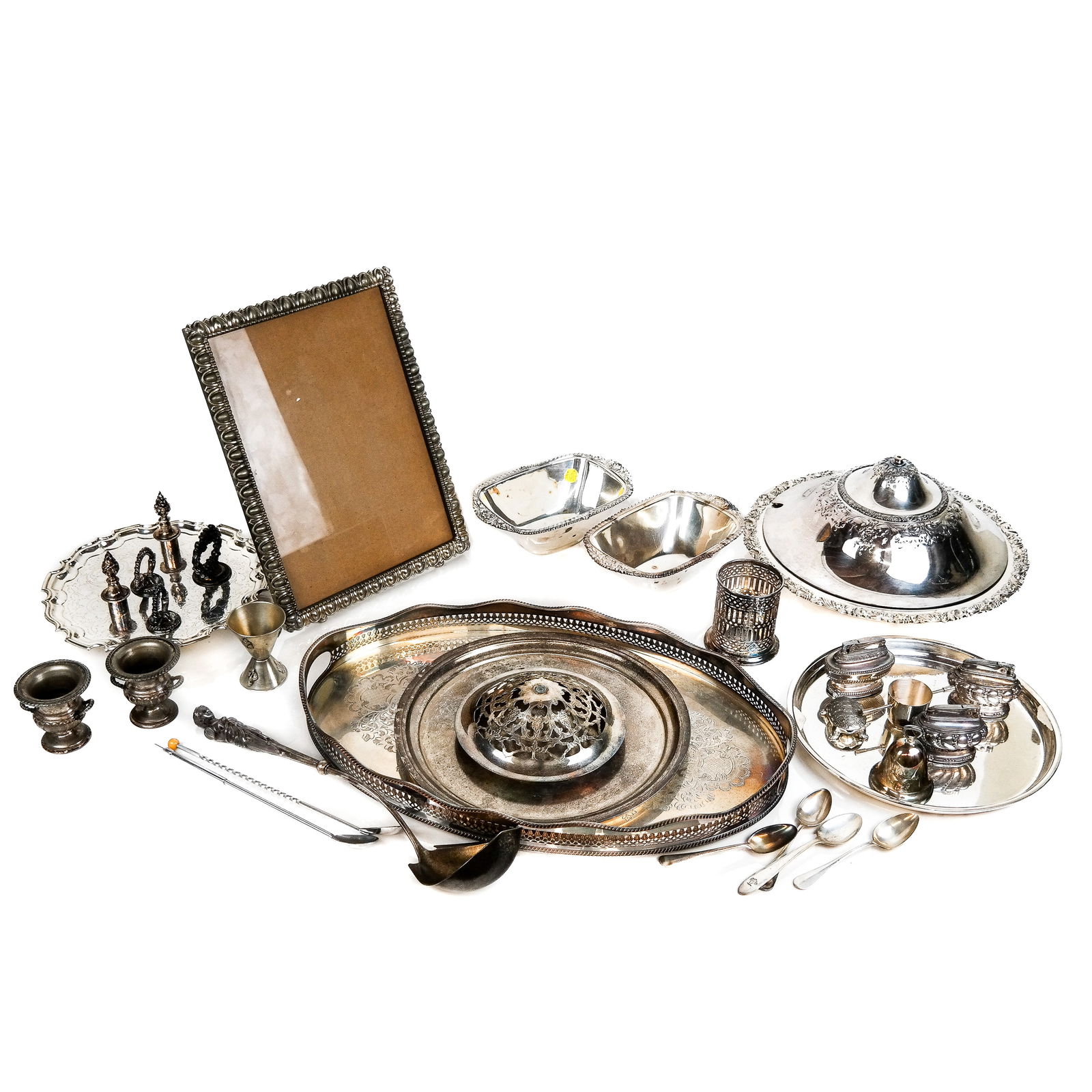 Large Group of Silver Plate Serving Articles, Etc. (1 of 14)