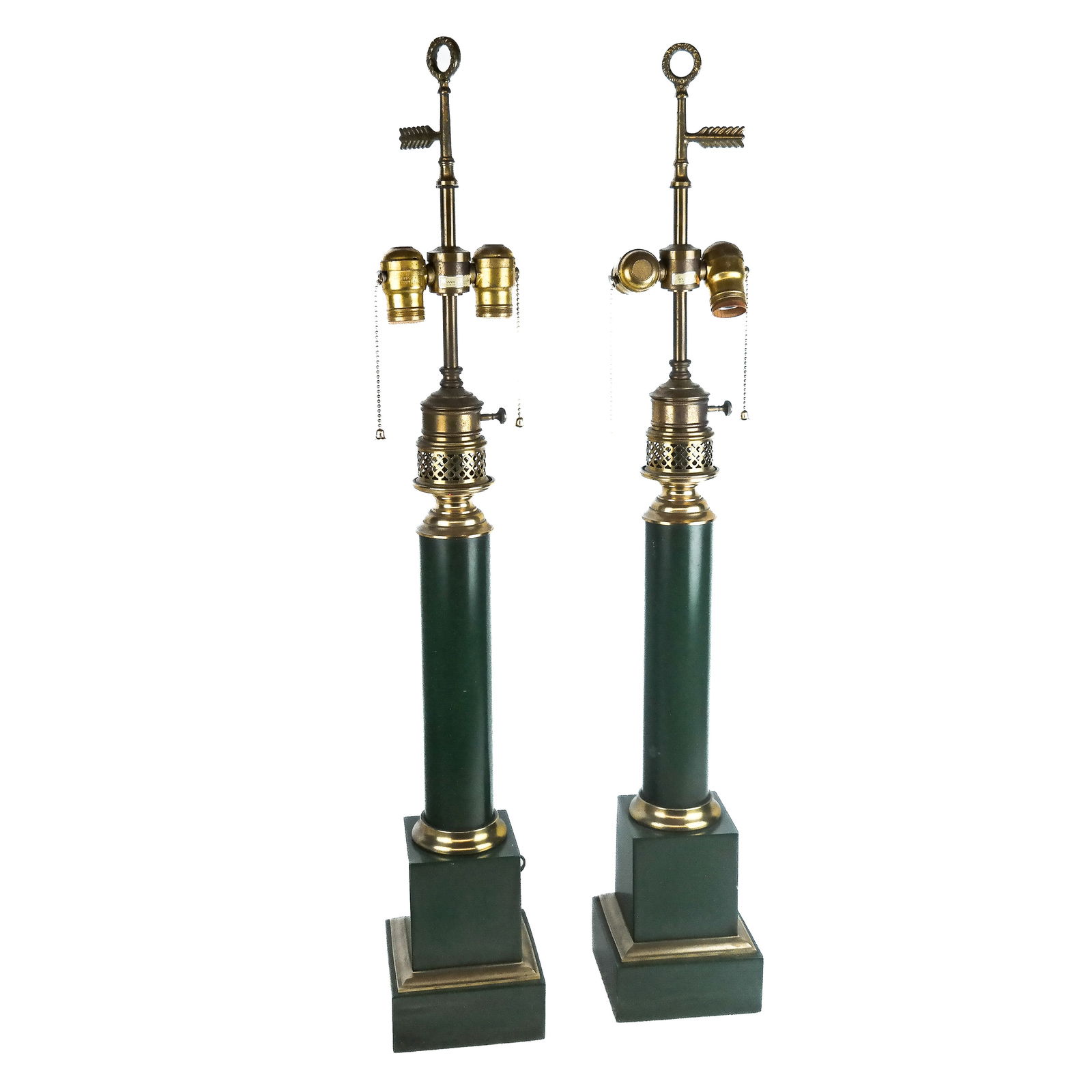 Pair of Green Table Lamps (1 of 8)