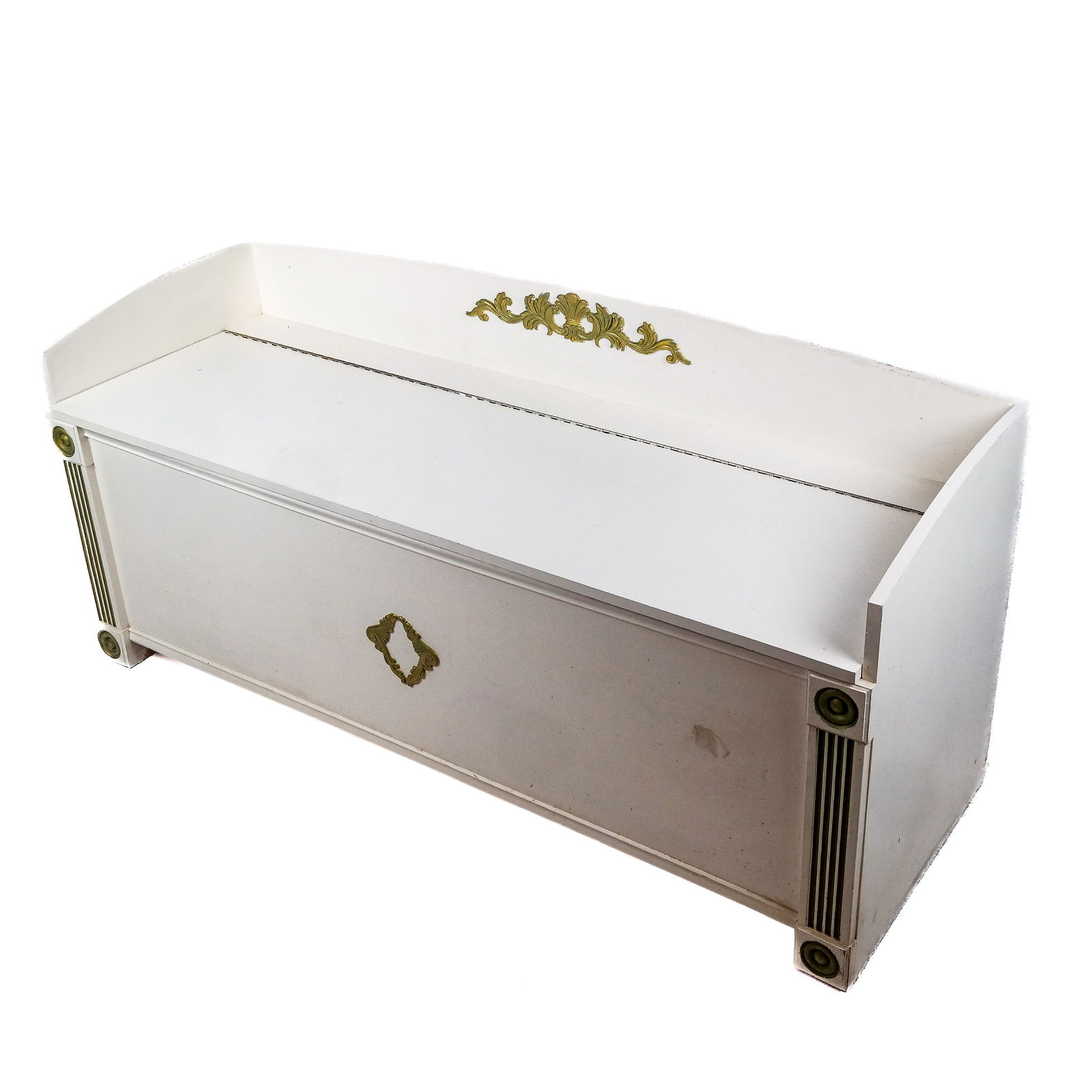 Classical-Style White Painted Bench (1 of 7)