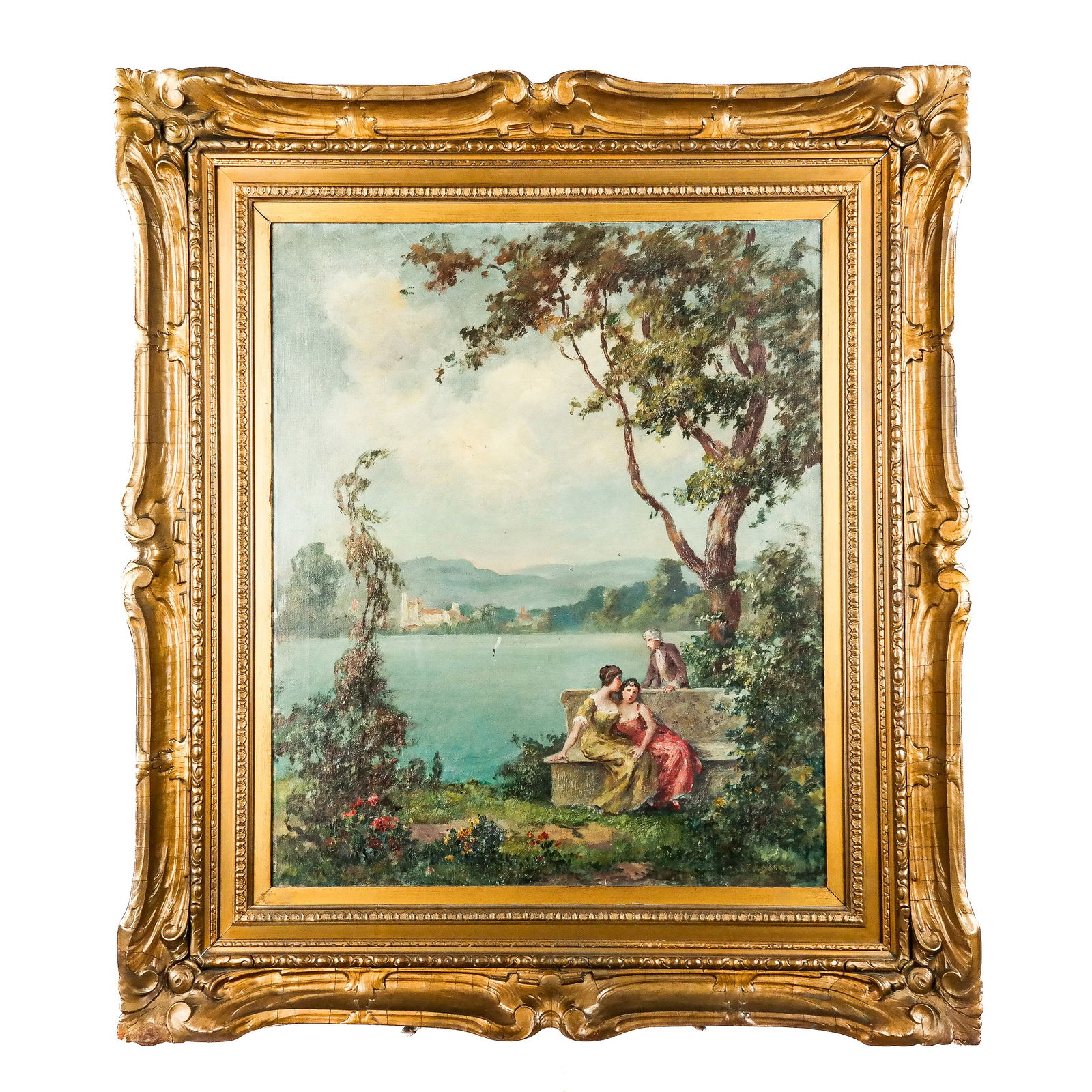 Figural Coastal Garden Scene - Oil Painting (1 of 11)