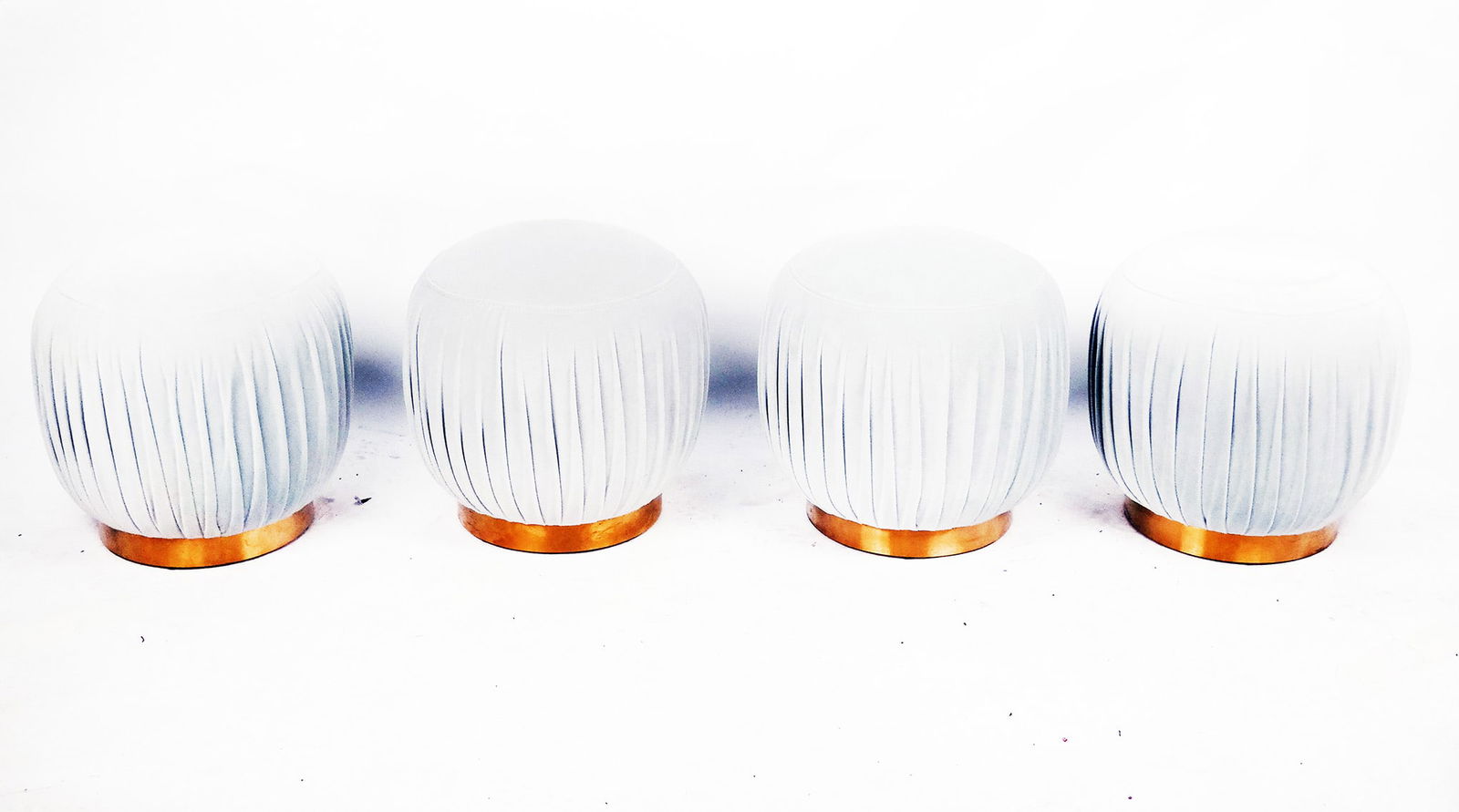 Set of Four Cream Poofs (1 of 8)