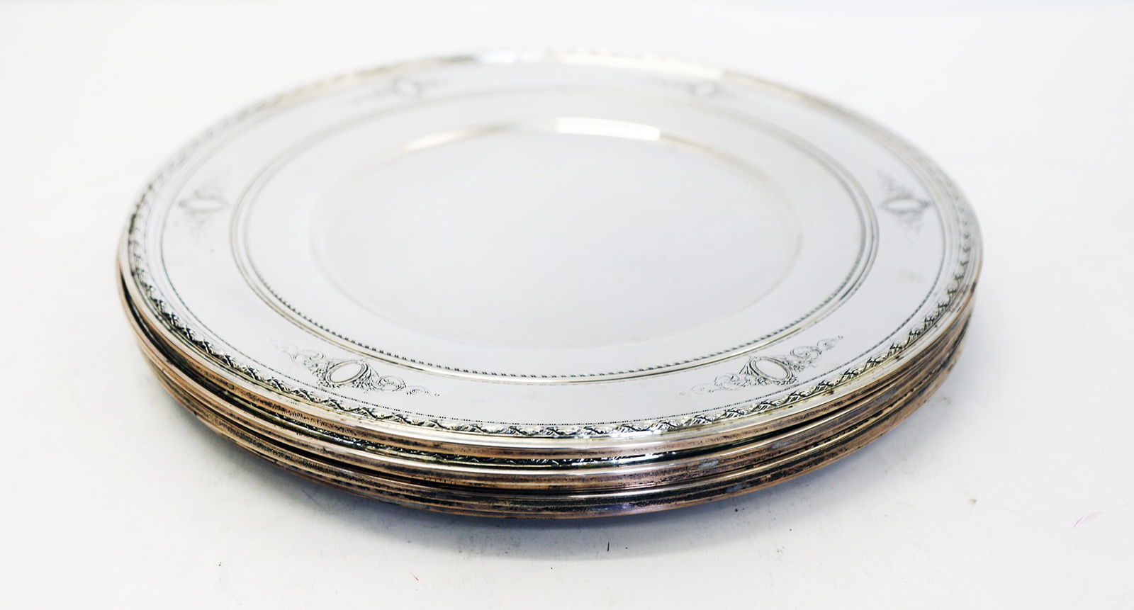 Set of 7 Reed & Barton Sterling Dinner Plates (1 of 9)
