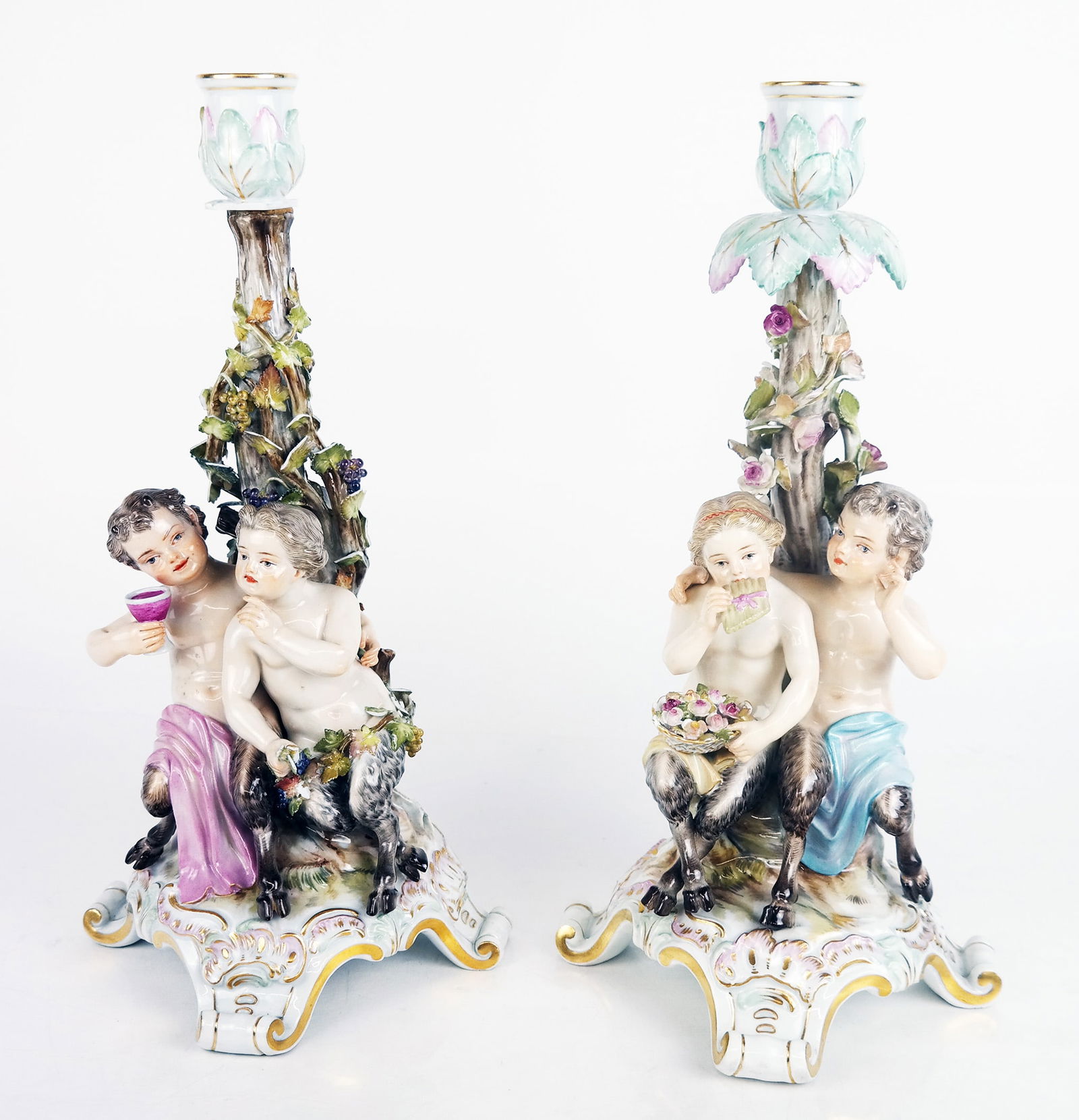 Pair of Meissen Figural Candlesticks (1 of 13)