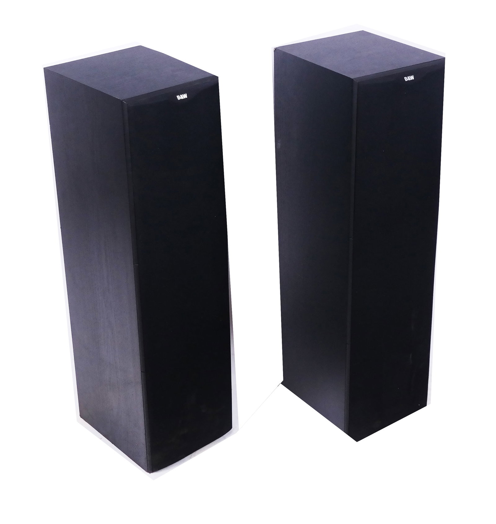 Bowers & Wilkins Standing Tower Speakers: Bowers & Wilkins standing tower speakers, DM 603, bearing labels to reverse; made in England. [33 1/2" H x 9 1/2" W x 12" D]. The speakers were tested and they are currently in working order.