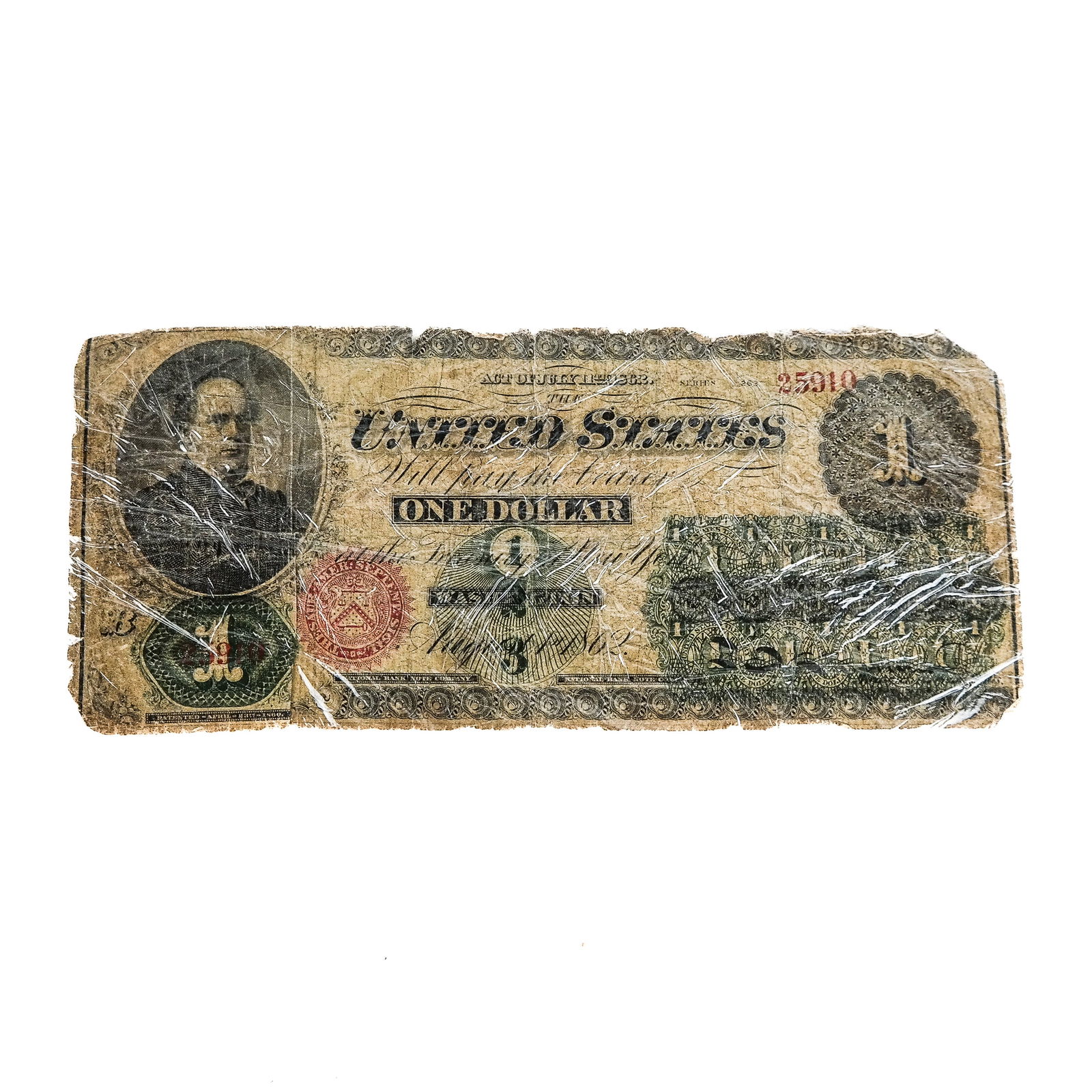 1862 United States Currency - One Dollar Bill (1 of 5)