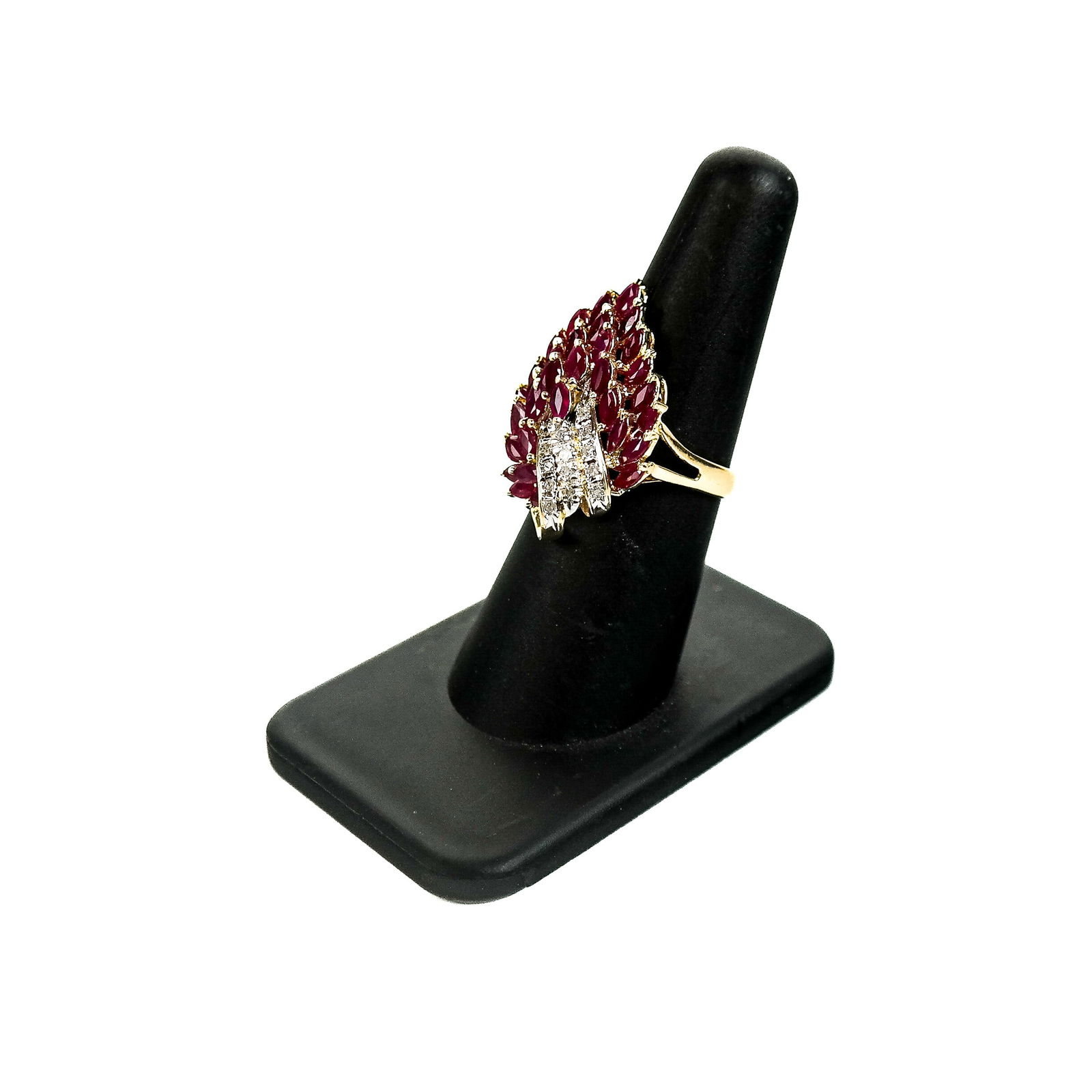 14K Gold, Diamonds & Rubies Cocktail Ring (1 of 8)