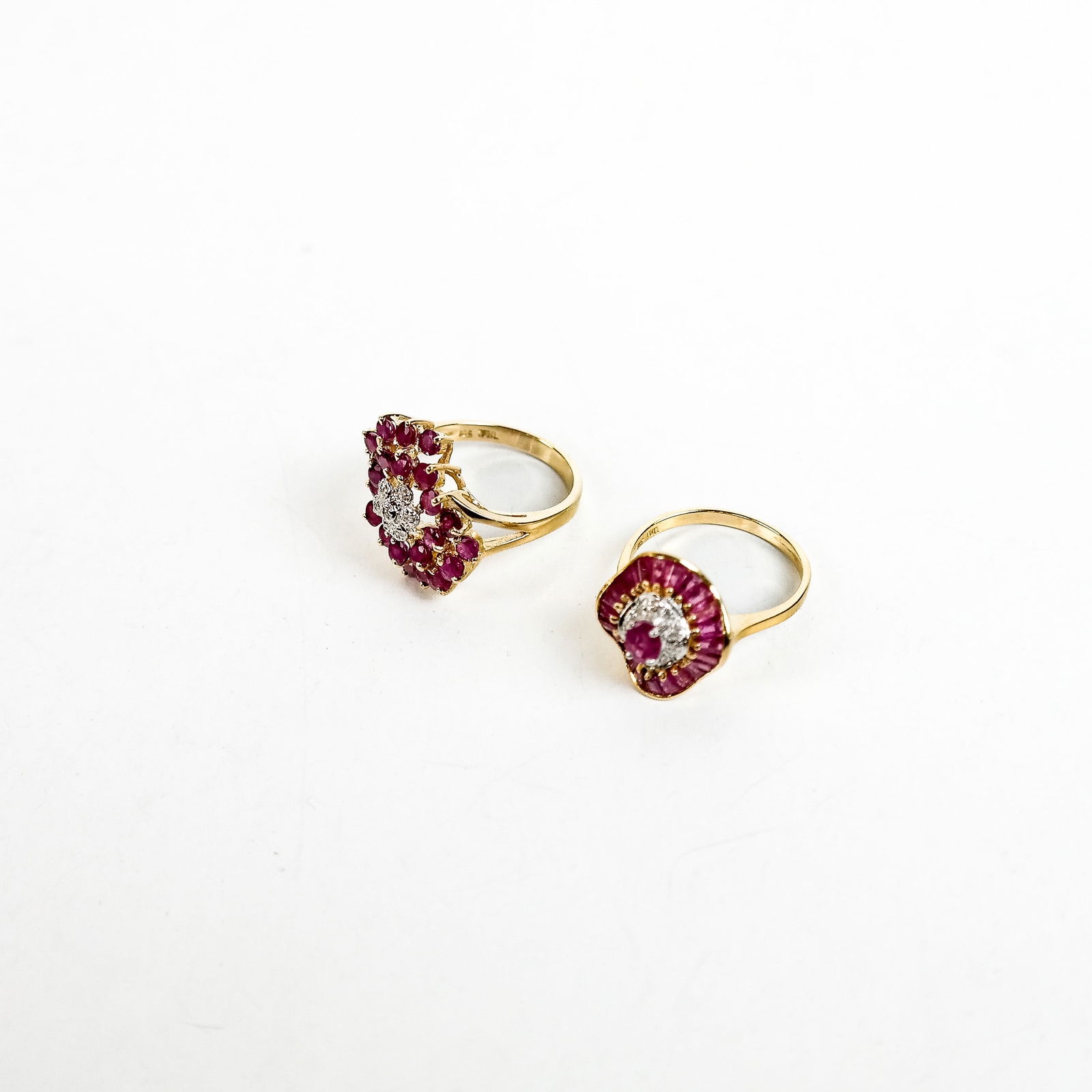 Two 14K Gold, Ruby & Diamond Rings (1 of 7)
