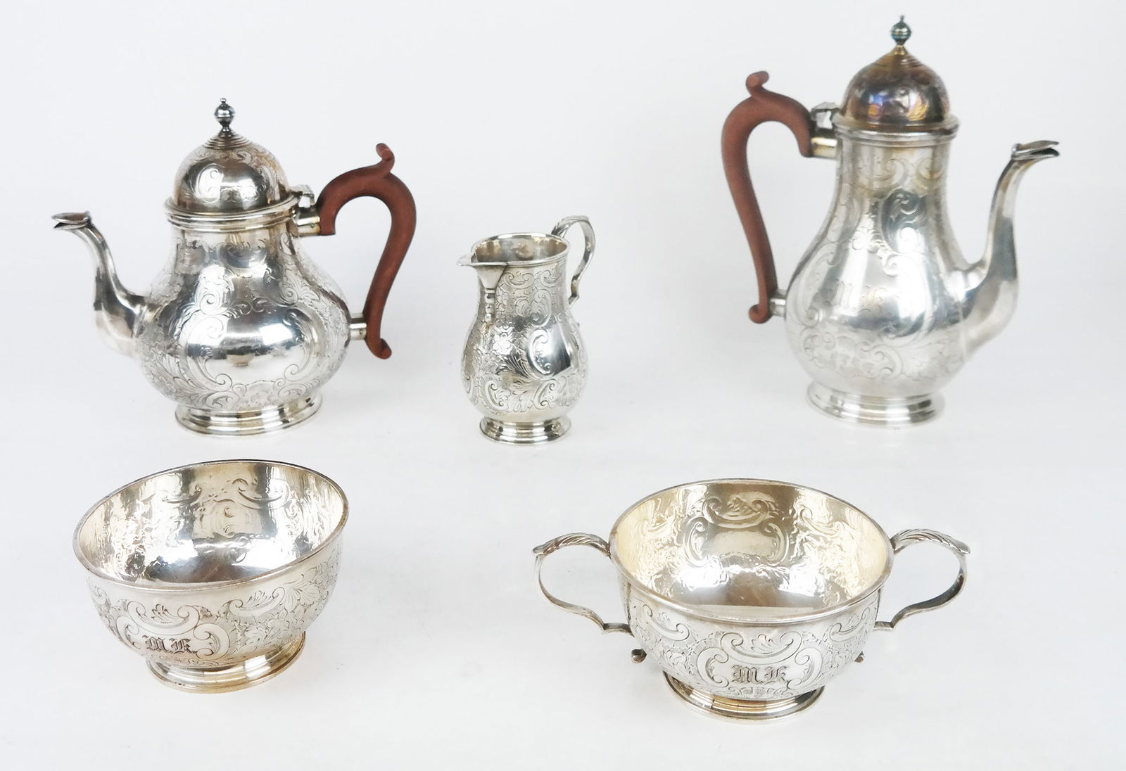 5-Pc. English Silver Plate Tea Set (1 of 13)