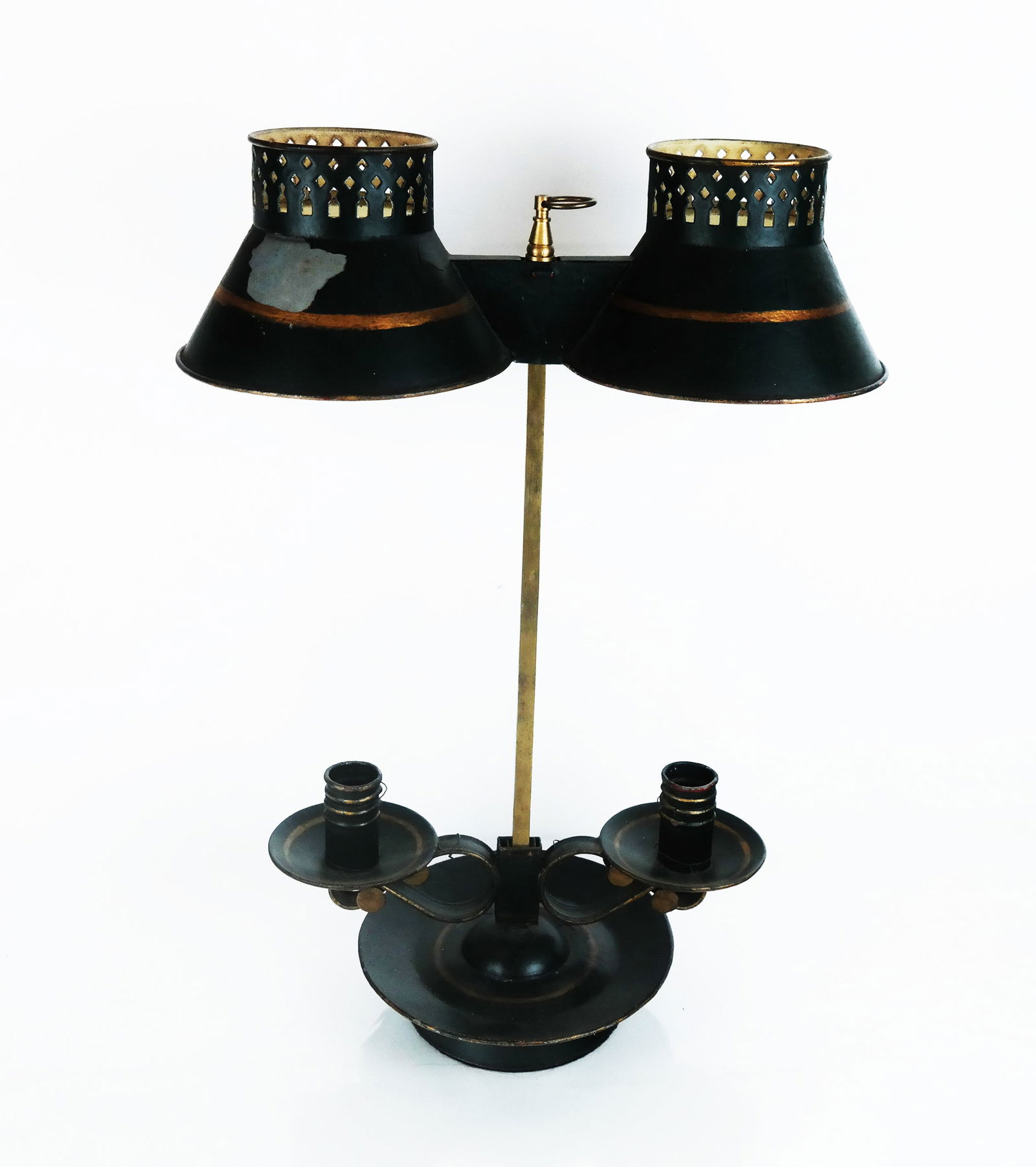 Antique Tole Candlestick Lamp (1 of 7)