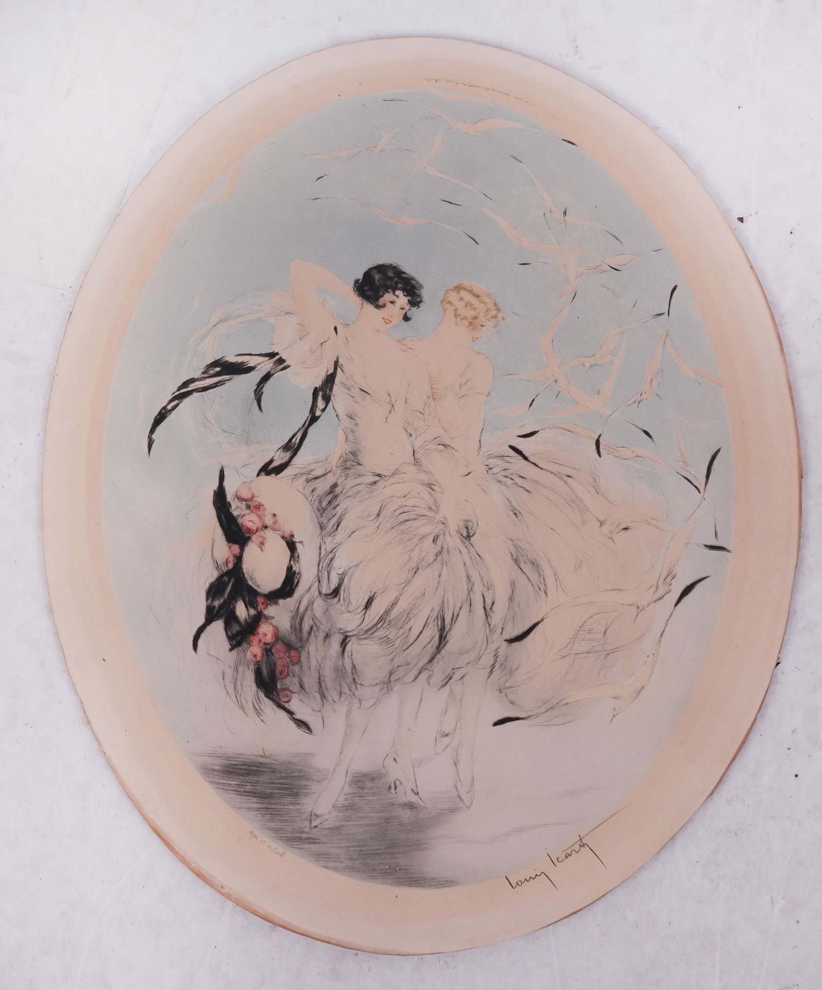 Louis ICART: Women and Gulls - Color Etching (1 of 8)
