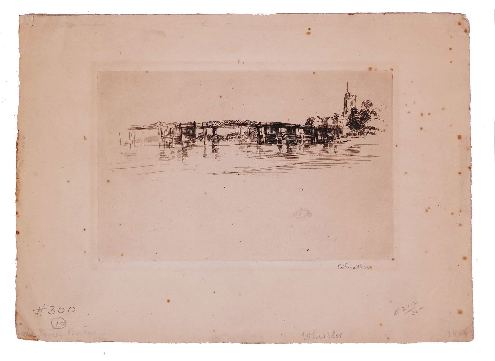 James M. WHISTLER: Putney Bridge - Etching (1 of 5)