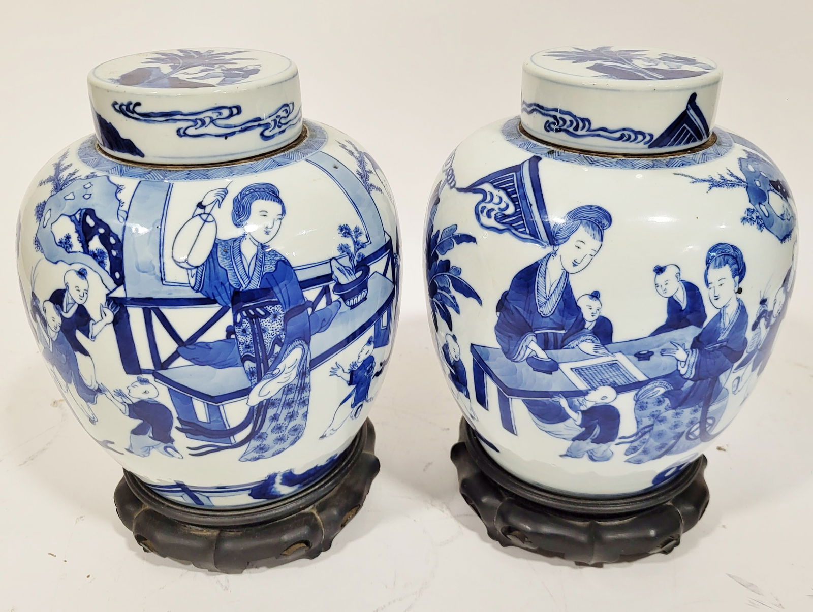 Pair of Antique Porcelain Asian Ginger Jars (1 of 17)