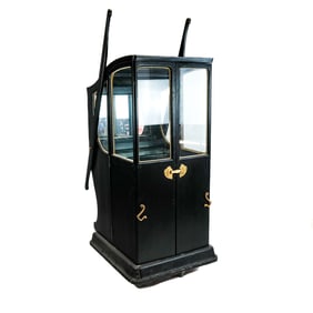 Continental Neoclassical Sedan Chair Bar Cabinet
