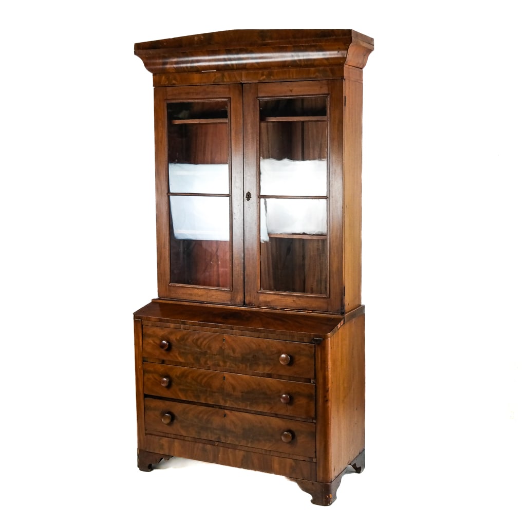 American Empire Mahogany Secretary Bookcase (1 of 14)