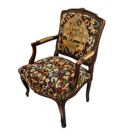 Louis XV Provincial-Style Carved Fauteuil