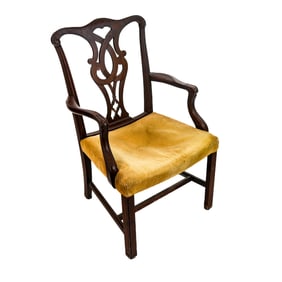 Georgian-Style Carved Mahogany Armchair